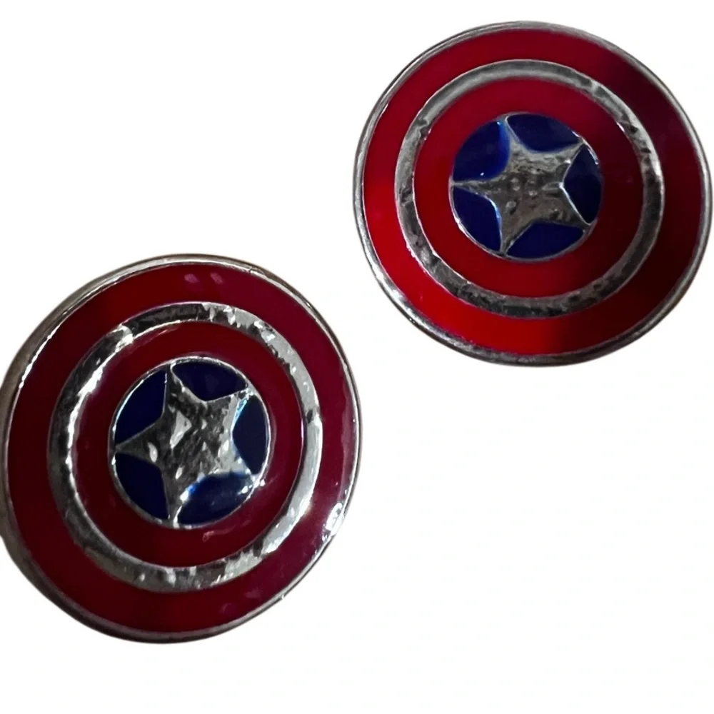 Large Red and Blue Shield Cufflinks